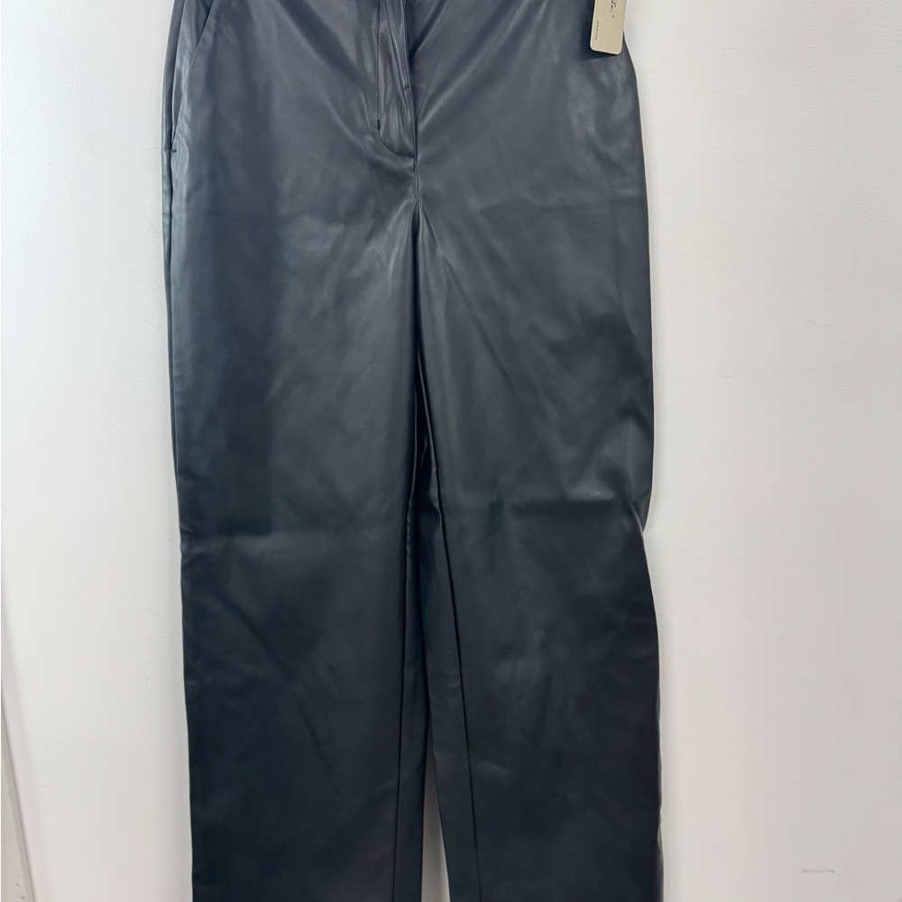 RD Style Black Faux Leather Trousers